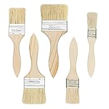 Uootach Flachpinsel 5 er Pack, Pinselset Holzgriffpinsel Glanzpinsel, Flacher...