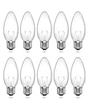 BrightArk Kerzenlampe E27 42 W dimmbar, warmweiß, 2600 K, transparent, Kerzenlampen C35,...