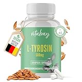 Vitabay L-Tyrosin Hochdosiert 500mg - 120 L-Tyrosin Kapseln Vegan & Laborgeprüft -...