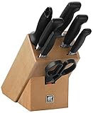 ZWILLING Vier Sterne Messerblock, 8-teilig, Holzblock, Messer, Wetzstab und...