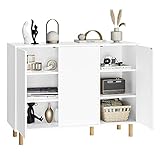 FirFurd Sideboard, Kommode weiß, Küchenschrank mit 3 Türen, griffloses Design,...