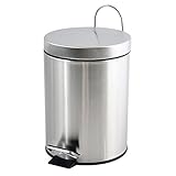 MSV Treteimer Mülleimer Kosmetikeimer Abfalleimer aus Edelstahl 3L - Edelstahl...