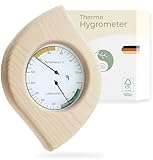 FSC zertifiziertes Sauna Thermometer Hygrometer (justierbar) - TÜV geprüft,...