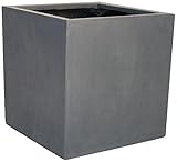 Elegant Einrichten Pflanzkübel, Blumenkübel Fiberglas quadratisch 70x70x70cm grau.