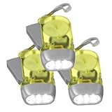 KICHOUSE Kurbeltaschenlampe LED Klein Handbetrieben mit Schnur für Outdoor Camping...