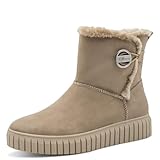 s.Oliver Damen Winterstiefel ohne Absatz Gefüttert Vegan, Braun (Taupe), 39 EU
