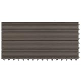 Ausla Dunkelbraune Terrassenfliesen, dunkelbraune Terrassenfliesen wasserdicht für...