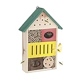 Relaxdays Insektenhotel Holz, Garten & Balkon, Insektenhaus zum Aufhängen, HBT:...