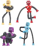 4 Stück Teleskop-Saugnapf Roboter Spielzeug, Sensorisches Roboter Spielzeug, Saugnapf...