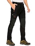 DAFENP Herren Wanderhose Outdoorhose Wasserdicht Softshellhose Winddicht Winter Warm...