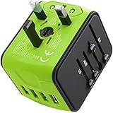 JMFONE Reiseadapter Weltweit, Universal Reisestecker mit 4 USB Ports + AC...