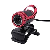 KIMISS 360° Drehbare USB 2.0-Webcam mit 0,3 Mio. Pixeln, Clip-on-Funktion, HD-Webkamera...
