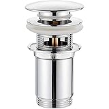 GRIFEMA Universal Ablaufgarnitur Waschbecken mit Überlauf - Pop Up Ablaufventil...