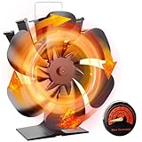 Vlocky Ofenventilator 6 Flügel-Kaminventilator Wärmebetriebener Ofenventilator ohne...