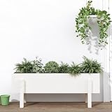 Xichuzi Hochbeet Weiß 101x30x38 cm Massivholz Kiefer, Palettenrahmen, Hochteich,...