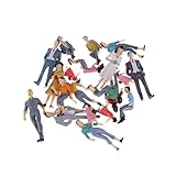 Warmhm 20 Stücke Puppen Set Miniaturzug Hand Miniaturfigur Menschen Figuren Kunststoff...