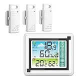 Wetterstation Funk Mit Außensensor,Innen Und Außen Thermometer...
