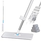 Midyb Flachmopp mit Auswringfunktion, Flach Bodenwischer mit 6 Mikrofaser Mop...