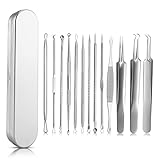 13 Stücke Mitesserentferner Komedonenquetscher Kit, Akne Mitesser Tools Blackhead Remover...