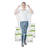 IGOERA Regenponcho transparent, 5er-Pack Regencape mit Kapuze für Festival,...