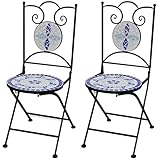WDGJJFECNMUEHI Outdoor Stuhl Lounge ChairBistrostühle Klappbar 2 STK. Keramik Blau und...