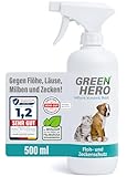 Floh- und Zeckenschutz 500 ml das Zeckenspray und Flohmittel für Hunde und Katzen,...