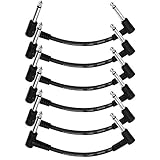 Donner 6-Zoll-Gitarre Patch-Kabel Gitarre Effekt Pedal Kabel schwarz 6 Pack