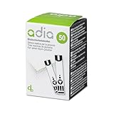 adia Blutzuckerteststreifen, 50 Stück, die günstige und einfache Blutzuckermessung zur...
