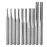 Timelee 1/8 Zoll Schaft 2 Rillen gerader Schlitz Fräser Bits Set Schneidkante Durchmesser...