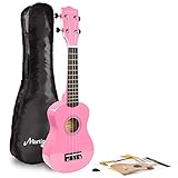 Martin Smith Soprano Ukulele mit Ukulele Bag & Chord Book - Rosa