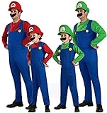VISVIC Super Mario Luigi Bros Cosplay Kostüm Outfit Kostüm Unisex Herren Erwachsene...