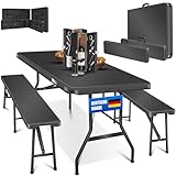KESSER® Bierzeltgarnitur 3-teilig Set Tisch + 2X Bank, für drinnen - draußen...
