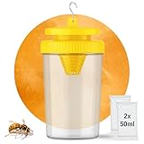 Wespenfalle mit 2x50ml Lockstoff – ohne Insektizide, für innen & außen –...