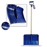Schneeschaufel 140 cm mit Aluminium-Blatt – 49 cm breit, robuste Schneeschippe für...