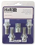 H&R Felgenschloss-Set M12x1.50x28mm Kegelbund - 4 Felgenschloss-Schrauben inkl....