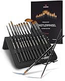 LIEBERGE Premium Pinselset Acrylfarben – 12 Pinsel ohne Haarverlust beim Malen –...