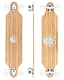 White Wave Bambus Longboard Skateboard - Cruiser Drop Deck - Longboard für...