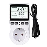RUIZHI Digitaler Temperaturregler Steckdosen Heizung Kühlen Thermostat 250V mit Fühler...