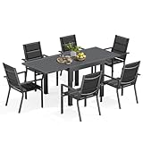 Devoko Gartenmöbel Set 6 Personen,6+1 Aluminium Tisch und Stühle Set Balkonmöbel, 6...