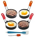 Spiegeleiform für Bratpfanne Egg Ring Rund 4 Stück Ei Ring Eierringe Edelstahl Antihaft...