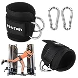 2 Stück Fußschlaufen Kabelzug mit D-Ringen Fußmanschetten und Karabiners für Fitness...