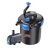 MAUK® Teichdruckfilter Komplettset | ECO 9W UVC Klärer mit Spin Clean Reinigung | inkl....