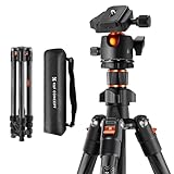 K&F Concept K254C2 Kamera stativ aus Kohlefaser, Stativ Kamera 162cm,Reisestativ Arca...