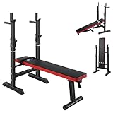 ISE Hantelbank Drückerbank Trainingsbank mit 5 Stufen Verstellbarer Ablage 91-110cm und...