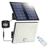 Realky Solarlampen für Außen mit Fernbedienung,Außenlampe mit bewegungsmelder,IP65...