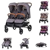 Chipolino Geschwisterkinderwagen Passo Doble klappbar, 73 cm breit, Fußsack,...