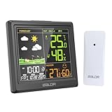 LEVIPE Wetterstation Funk mit Außensensor, Funkwetterstation mit Adapter,...