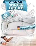 Glückstoff® Winterdecke aus Federn und Daunen 155x220cm [Zertifiziert in Deutschland] -...