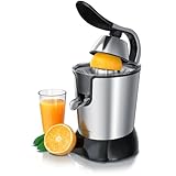 Arendo - elektrische Saftpresse 800 Watt - Edelstahl Zitruspresse Orangenpresse...