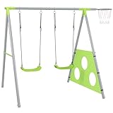 AIYAPLAY 3 in 1 Schaukelgestell Outdoor Schaukelgerüst mit 2 Schaukeln,...